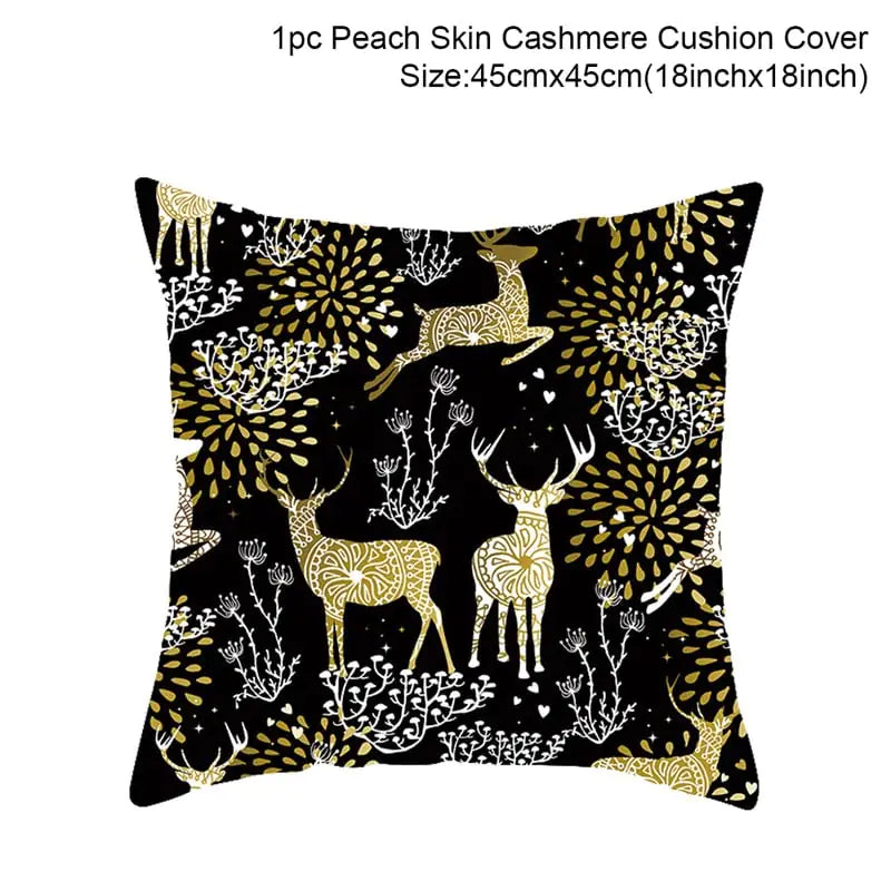 Leisure Christmas Linen Pillowcase for Sofa Decor