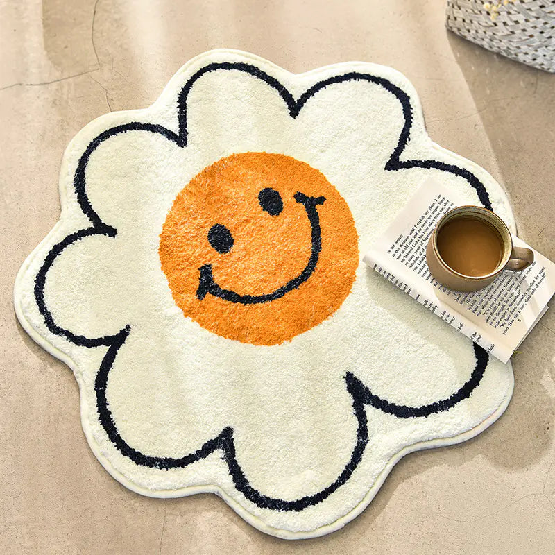 Cute Cartoon Round Rug for Kids' Room and Living Room