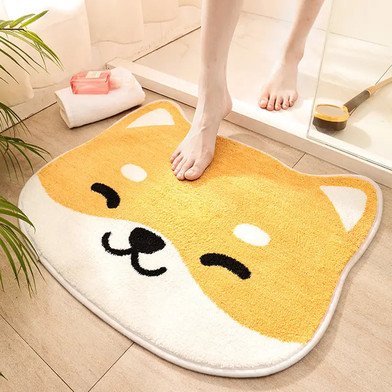 Akita-Shaped Non-Slip Bathroom Mat for Home Decor