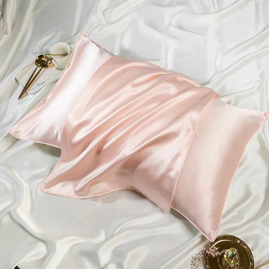 Solid Color Silk Pillowcase Pair