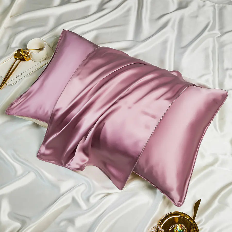 Solid Color Silk Pillowcase Pair