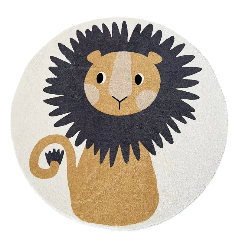Cute Cartoon Round Rug for Kids' Room and Living Room