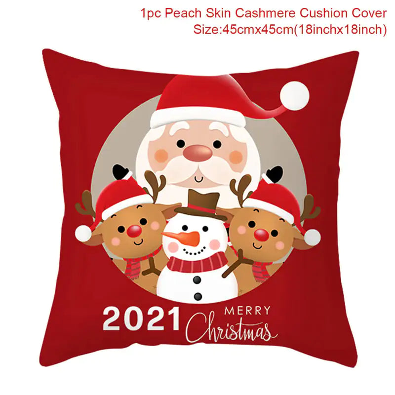 Leisure Christmas Linen Pillowcase for Sofa Decor