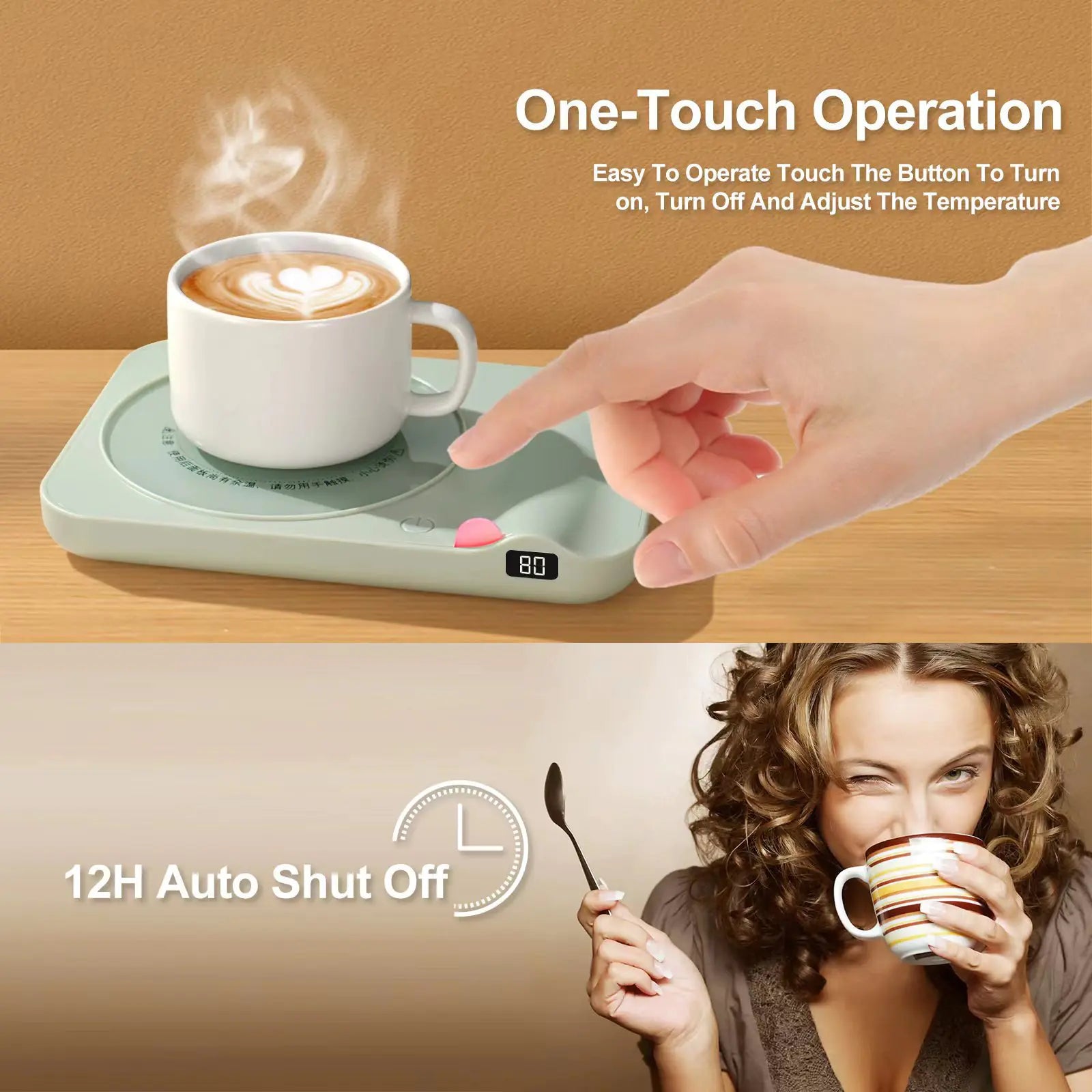 Heated Mug Warmer with 3 Temperature Settings