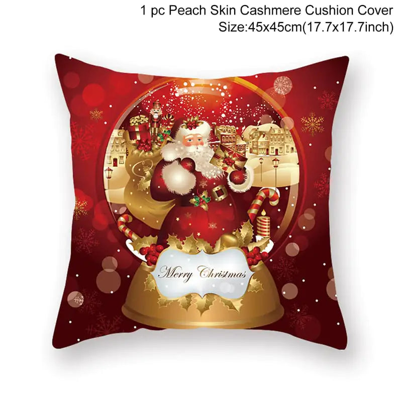 Leisure Christmas Linen Pillowcase for Sofa Decor