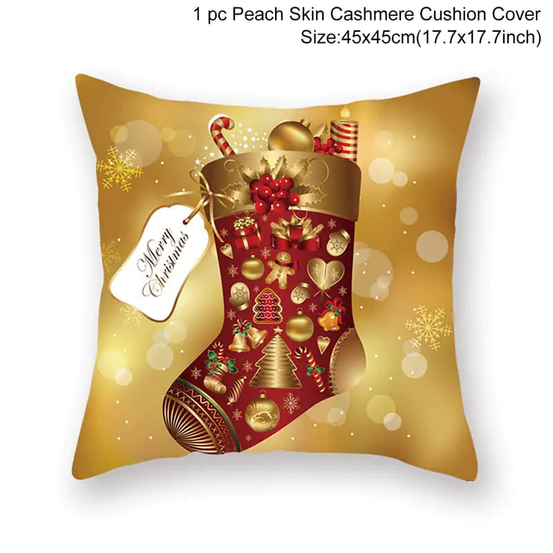 Leisure Christmas Linen Pillowcase for Sofa Decor