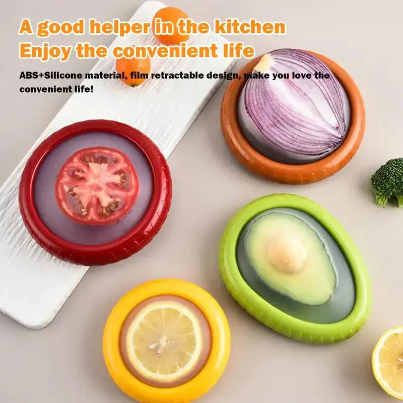 4Pcs/Set Silicone Fruit Storage Box Refrigerator Mini Avocado Onion Sealed Film Food Storage Box for Keep Fresh Vegetable Fruit