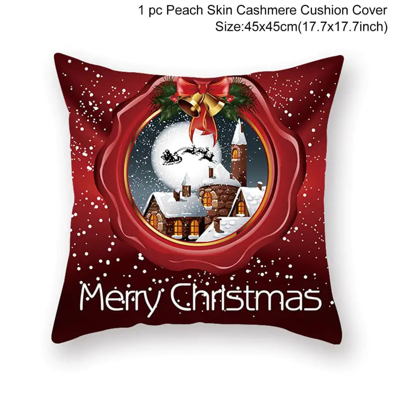 Leisure Christmas Linen Pillowcase for Sofa Decor