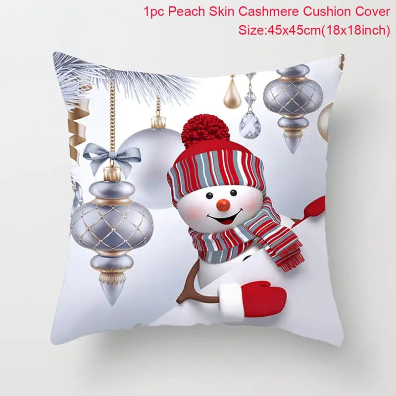Leisure Christmas Linen Pillowcase for Sofa Decor