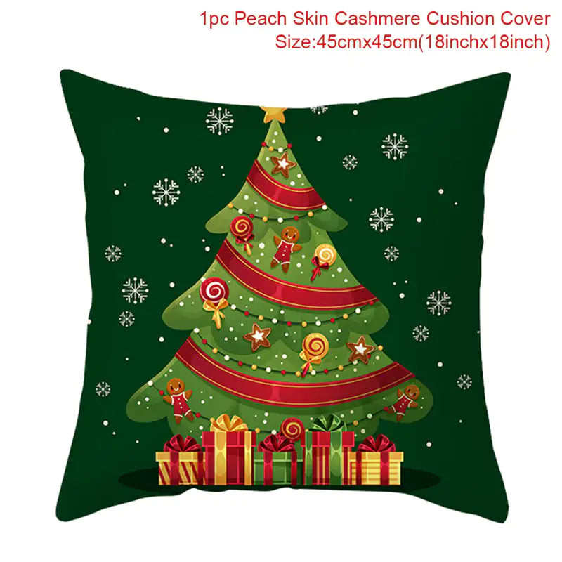 Leisure Christmas Linen Pillowcase for Sofa Decor