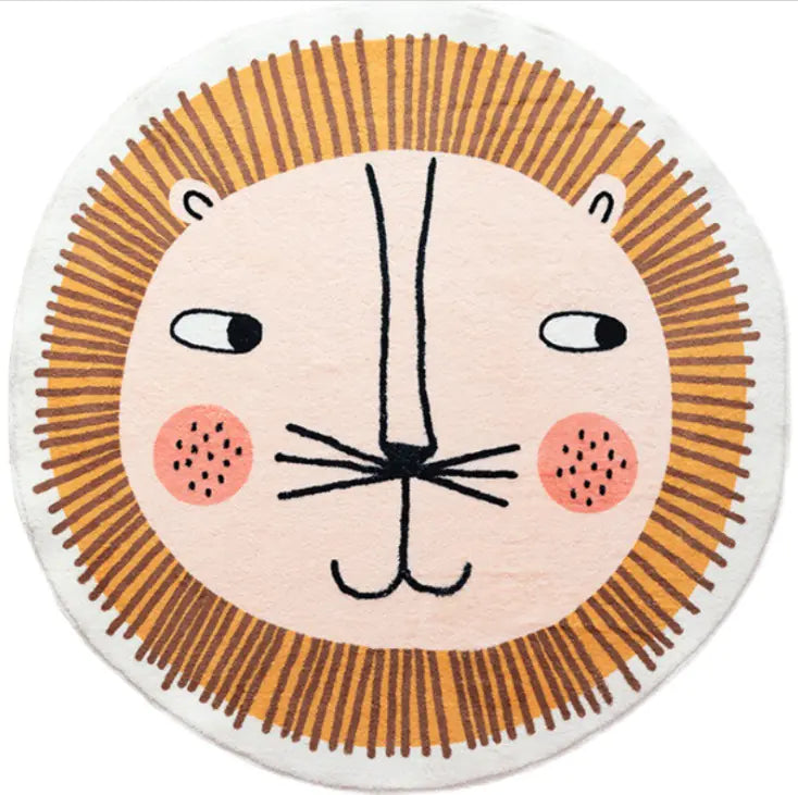 Cute Cartoon Round Rug for Kids' Room and Living Room