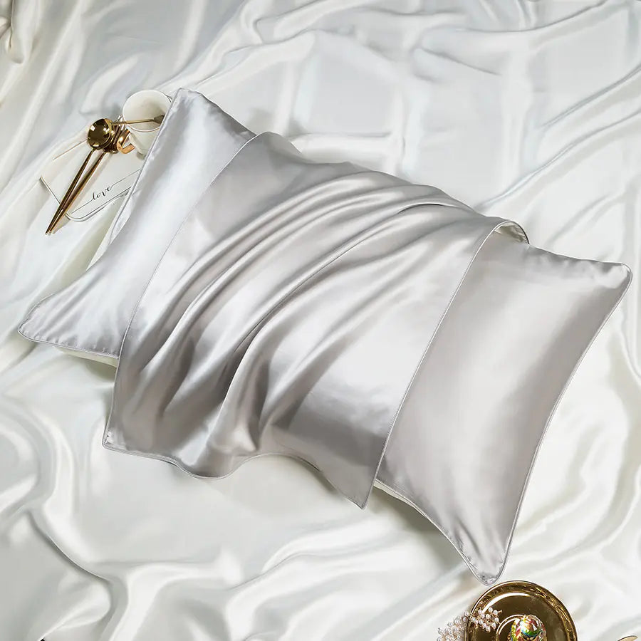 Solid Color Silk Pillowcase Pair