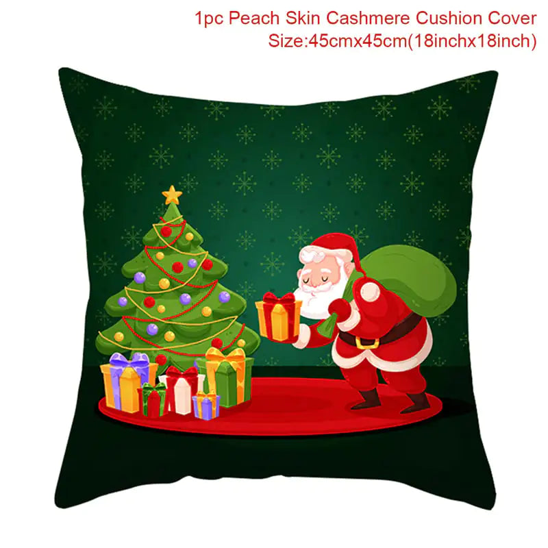 Leisure Christmas Linen Pillowcase for Sofa Decor
