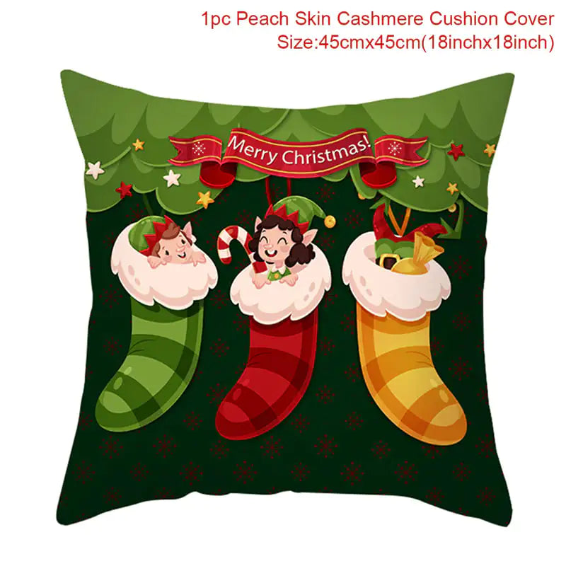 Leisure Christmas Linen Pillowcase for Sofa Decor