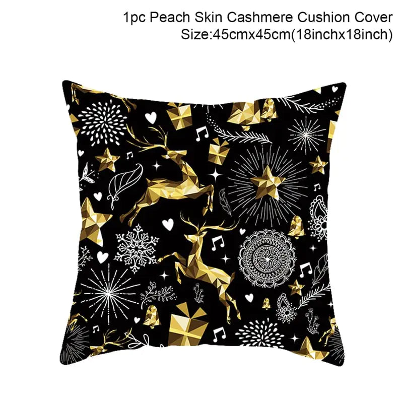 Leisure Christmas Linen Pillowcase for Sofa Decor