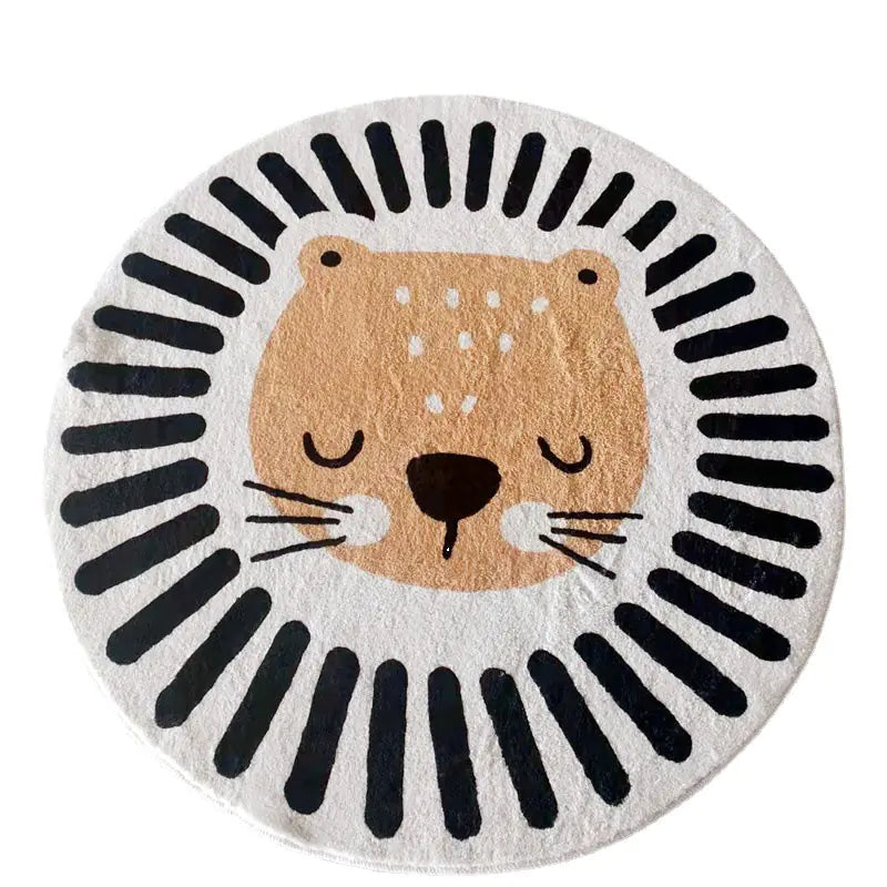 Cute Cartoon Round Rug for Kids' Room and Living Room