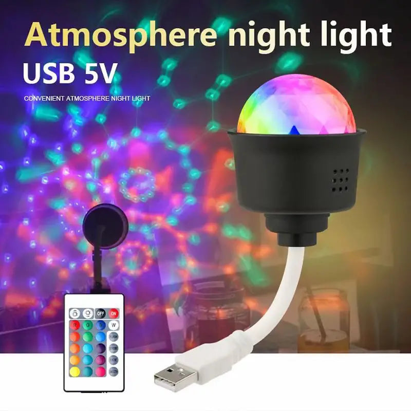1 Set USB Rechargeable LED RGB Night Light with Remote