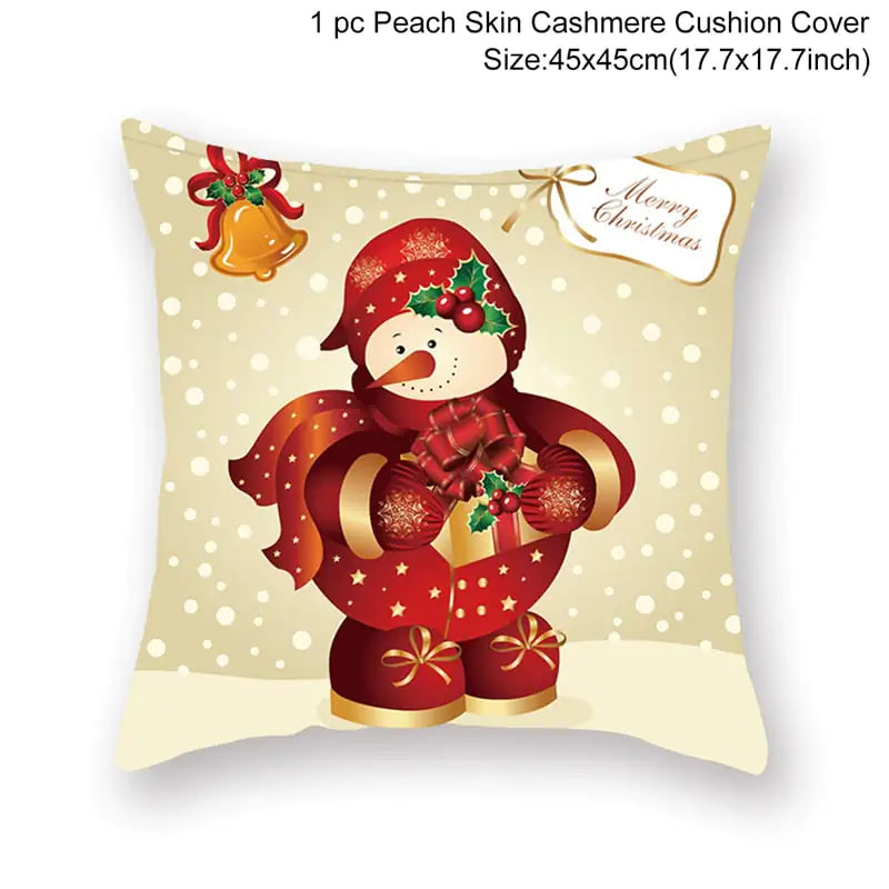 Leisure Christmas Linen Pillowcase for Sofa Decor