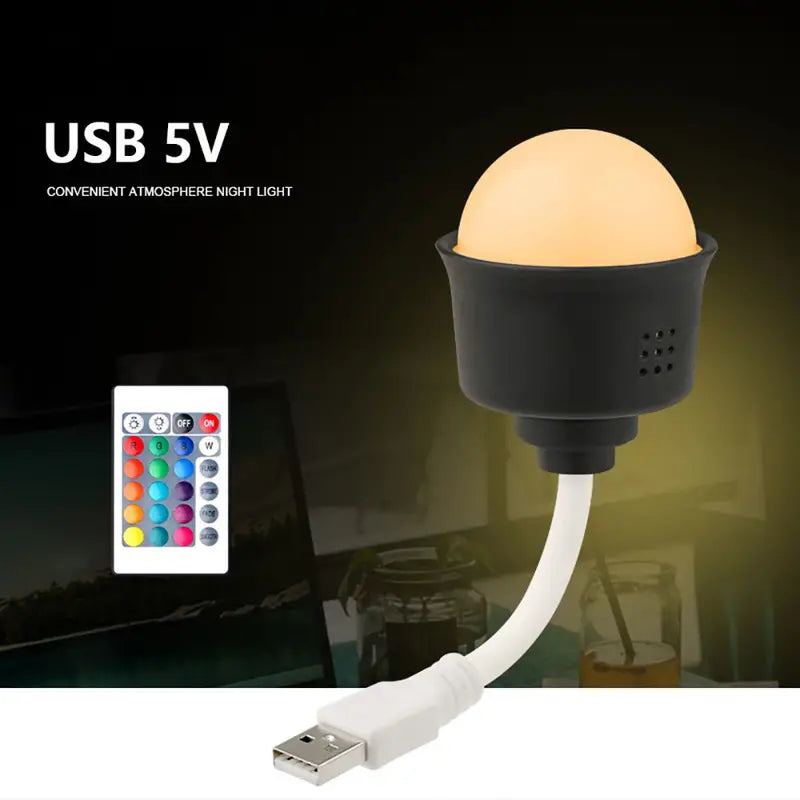 1 Set USB Rechargeable LED RGB Night Light with Remote