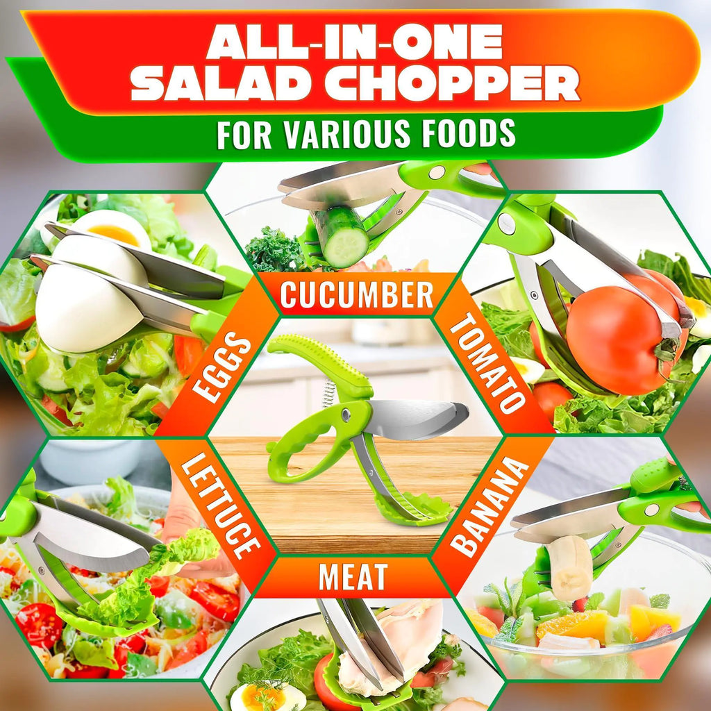 Salad Scissors for Chopped Salad Tool Vegetable Scissors Food Cutter Salad Chopper Scissors Salad Cutter Chopper Lettuce Shredder Lettuce Chopper for Chopped Salad Chopper Tool