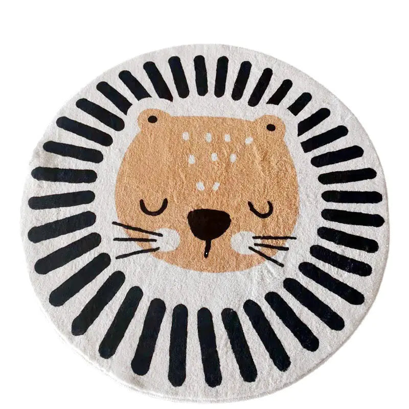 Cute Cartoon Round Rug for Kids' Room and Living Room
