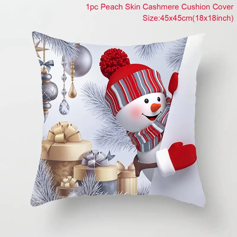 Leisure Christmas Linen Pillowcase for Sofa Decor