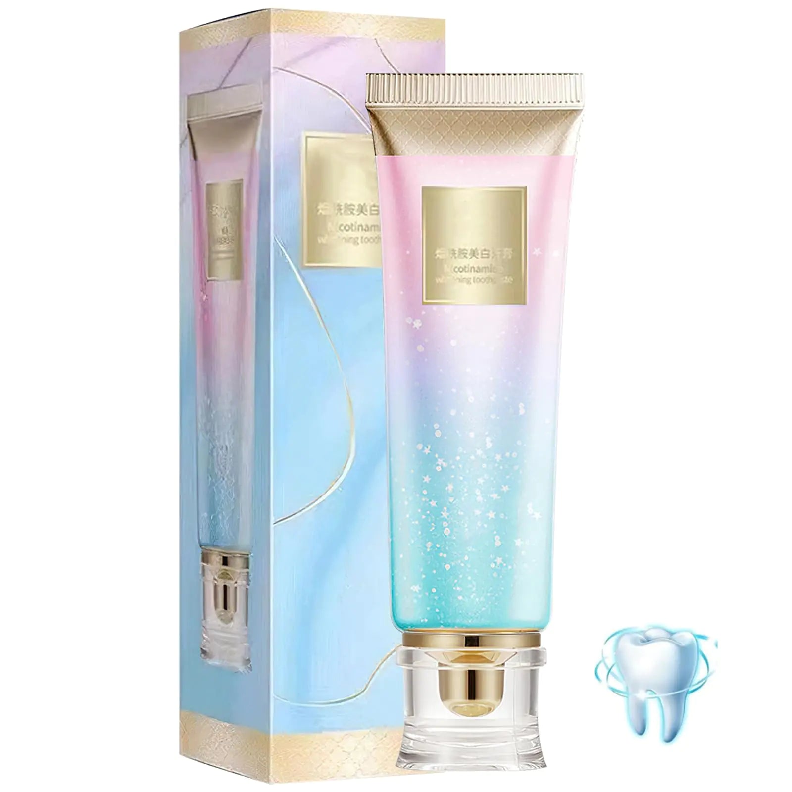 Niacinamide Dazzle White Toothpaste Body Accel Niacinamide Whitening Toothpaste Fresh Breath Toothpaste Complete Care Toothpaste Remove Tooth Stains Repair and Protect Teeth Natural Peppermint
