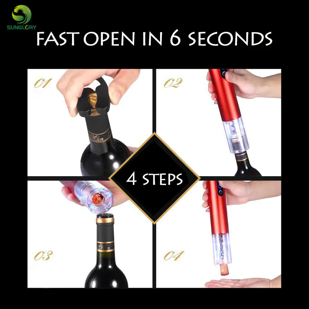 Electric Corkscrew Wine Opener Kit with Accessories