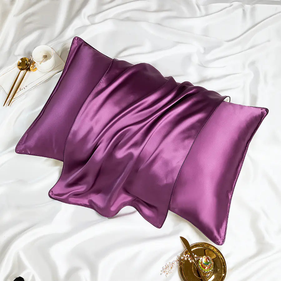Solid Color Silk Pillowcase Pair