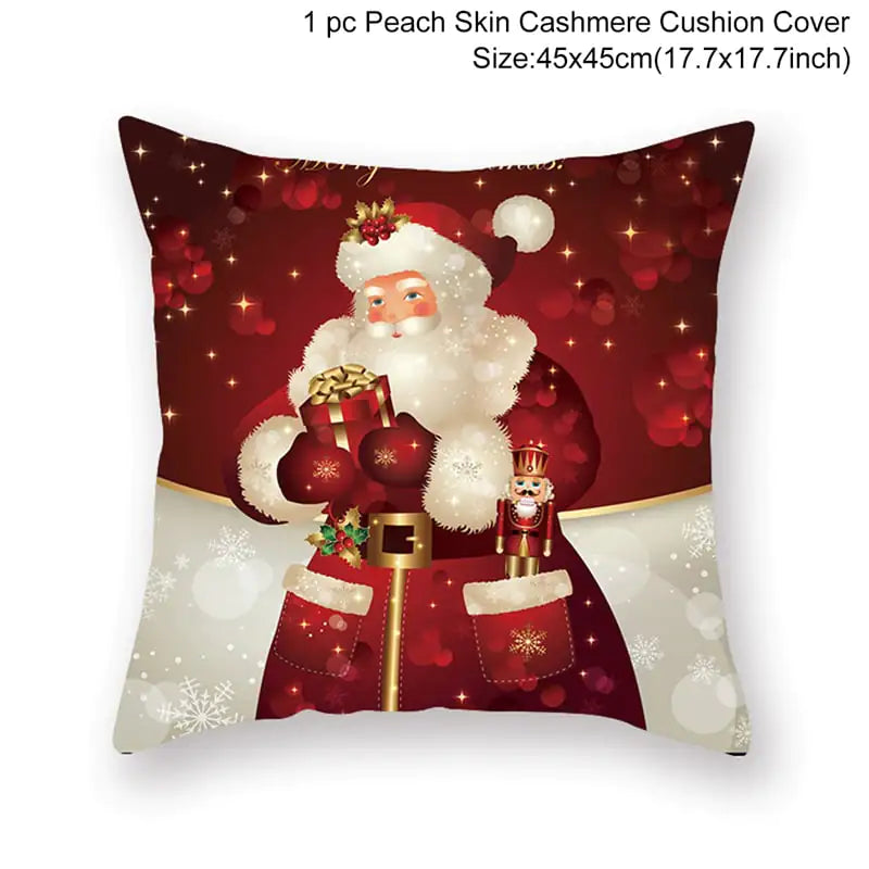Leisure Christmas Linen Pillowcase for Sofa Decor