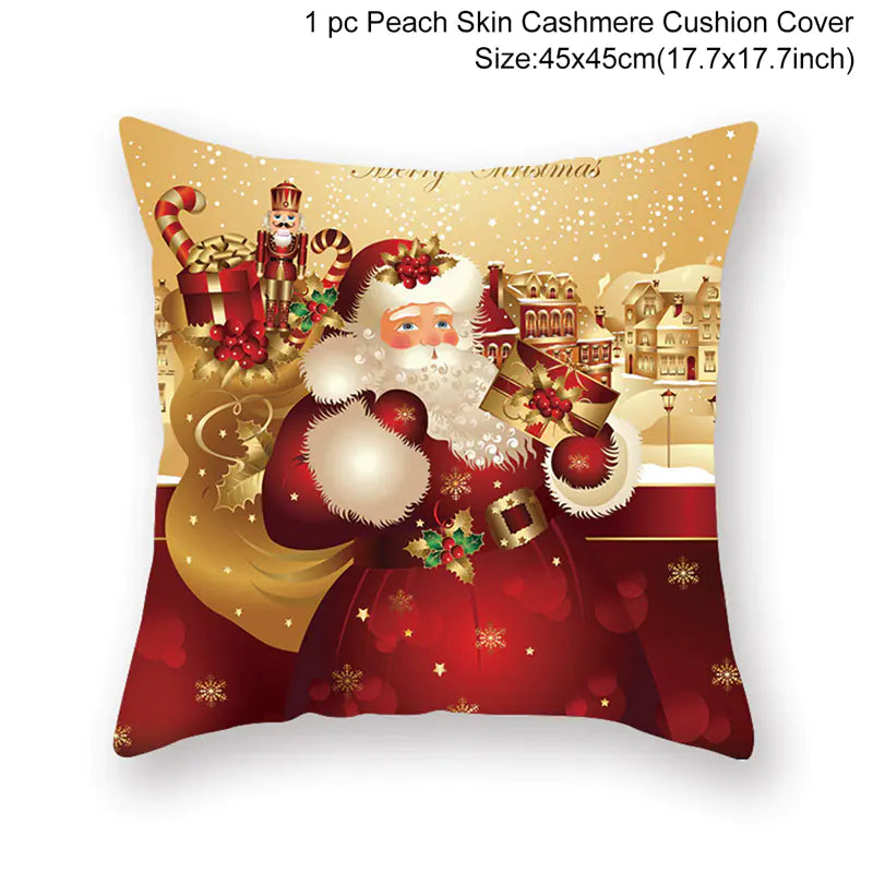 Leisure Christmas Linen Pillowcase for Sofa Decor