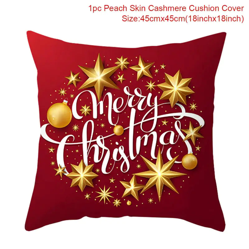 Leisure Christmas Linen Pillowcase for Sofa Decor