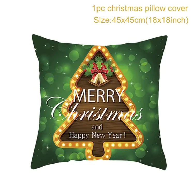 Leisure Christmas Linen Pillowcase for Sofa Decor