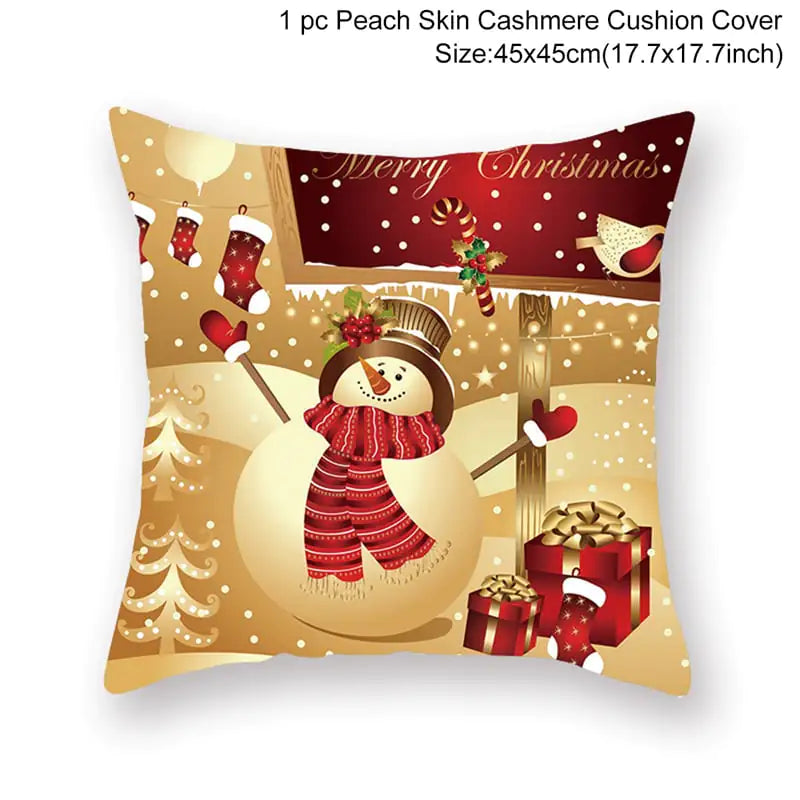 Leisure Christmas Linen Pillowcase for Sofa Decor