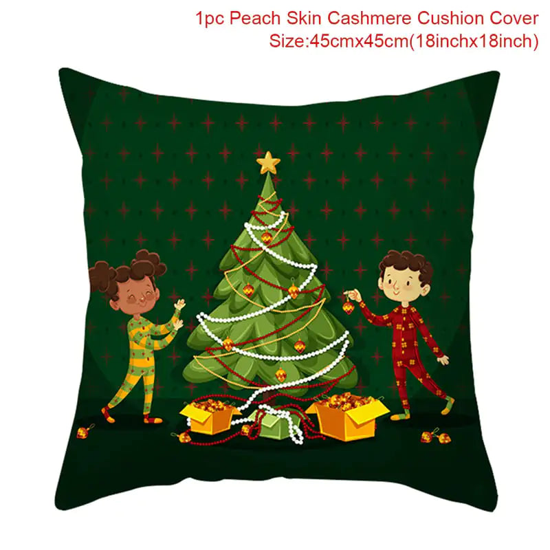 Leisure Christmas Linen Pillowcase for Sofa Decor