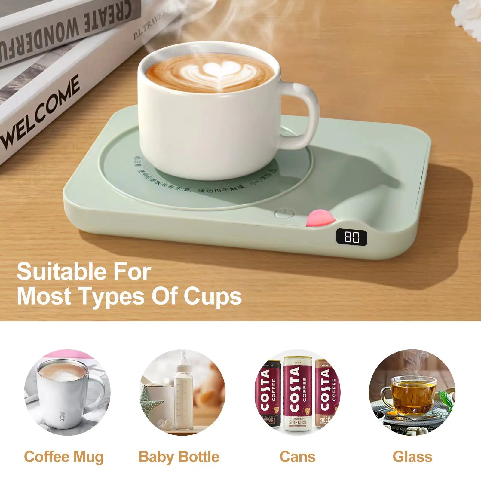 Heated Mug Warmer with 3 Temperature Settings
