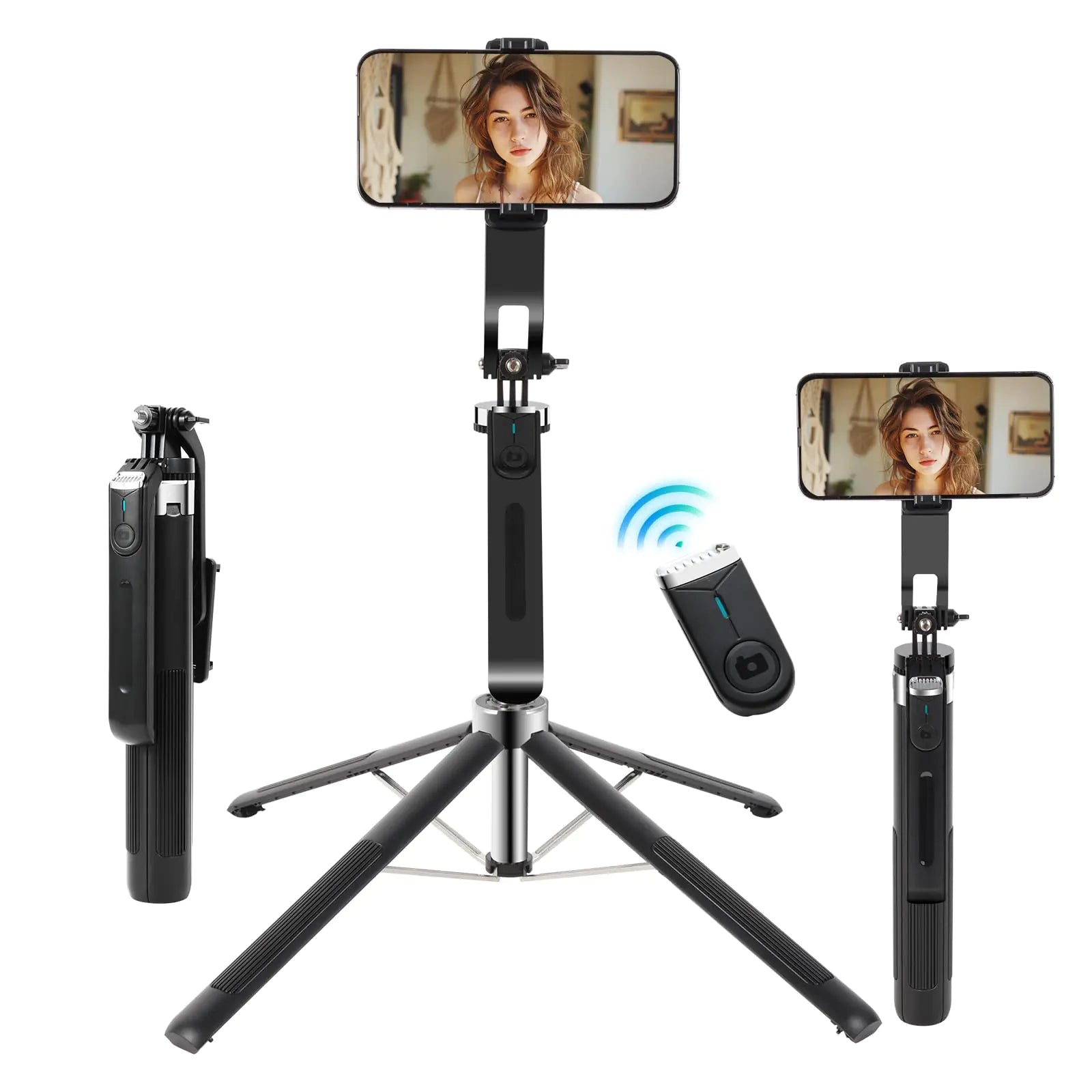 71" Phone Tripod Tripod for iPhone & Selfie Stick Tripod with Remote Aluminum Alloy Extendable Cell Phone Tripod StandAdjustable Tripod Phone Holder Compatible with Digital CamerasiPhone/Android