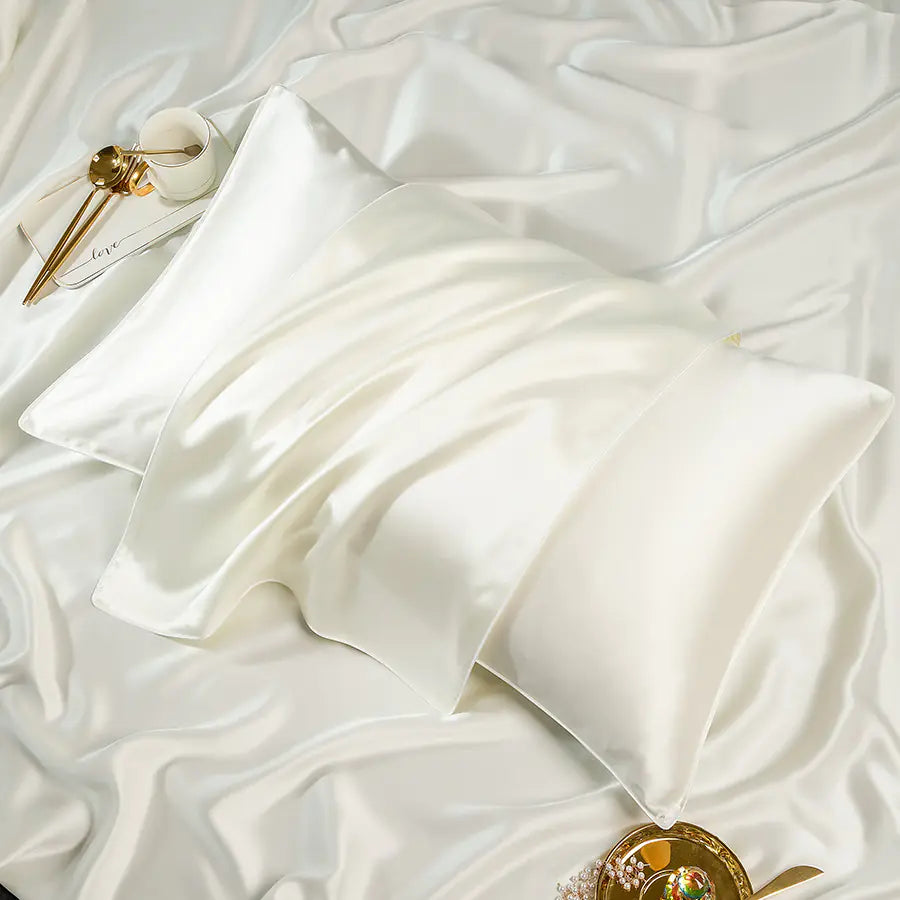 Solid Color Silk Pillowcase Pair