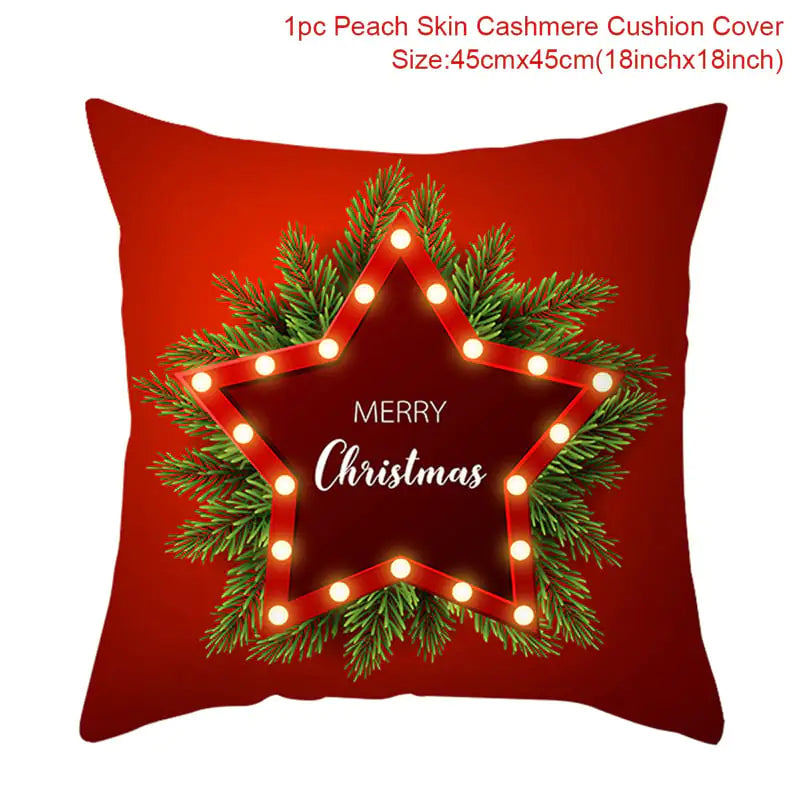 Leisure Christmas Linen Pillowcase for Sofa Decor
