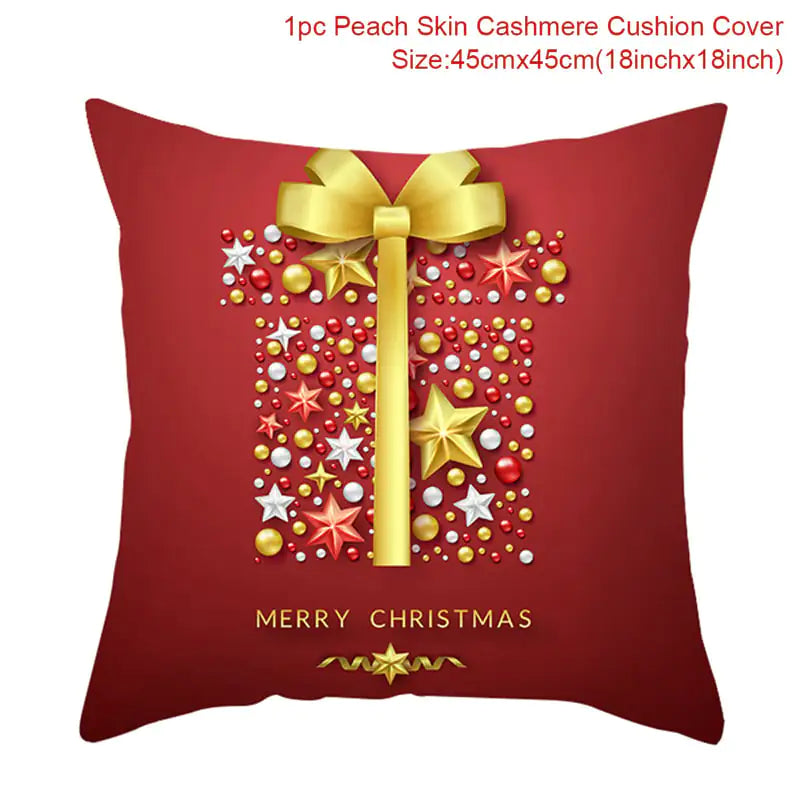 Leisure Christmas Linen Pillowcase for Sofa Decor