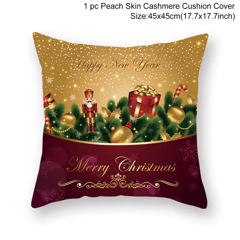 Leisure Christmas Linen Pillowcase for Sofa Decor
