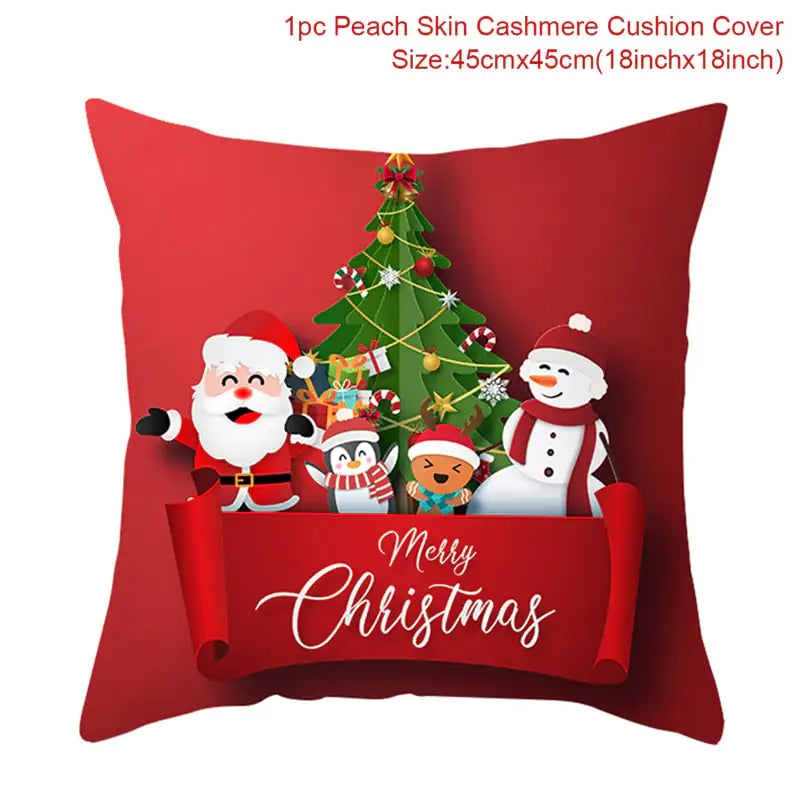 Leisure Christmas Linen Pillowcase for Sofa Decor
