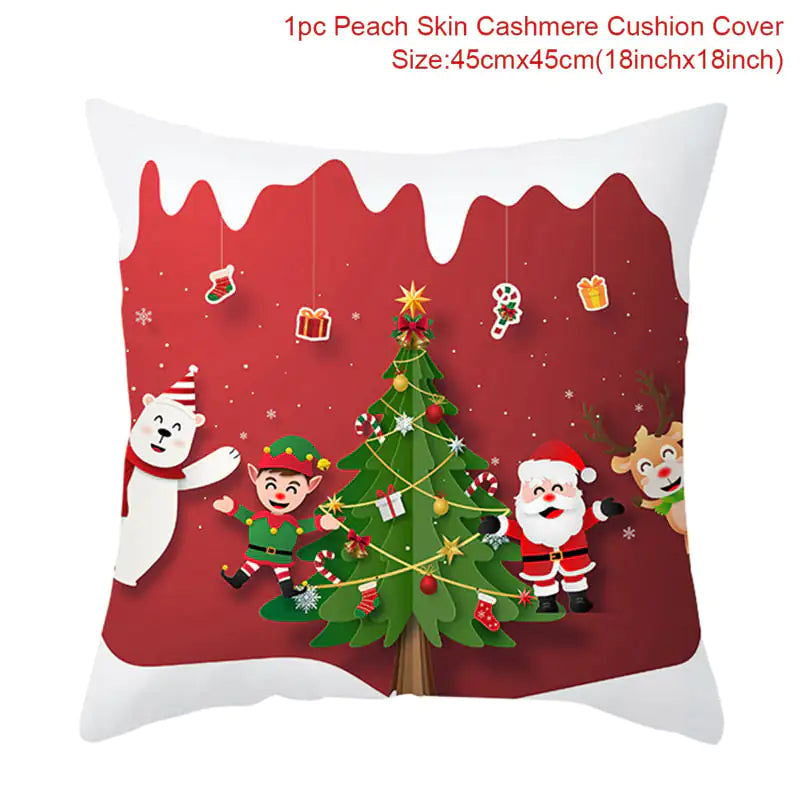 Leisure Christmas Linen Pillowcase for Sofa Decor