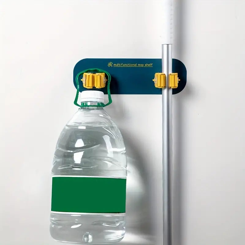 Double-Headed Mop Rack with Strong Adhesive Clip