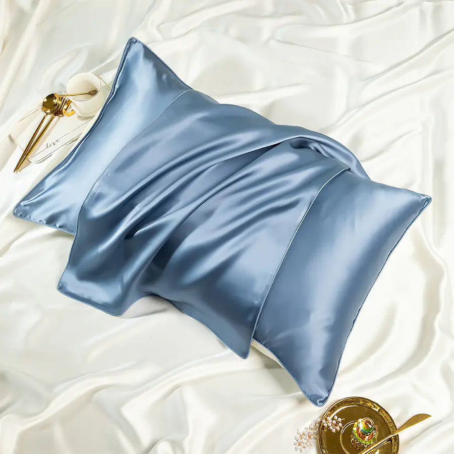 Solid Color Silk Pillowcase Pair