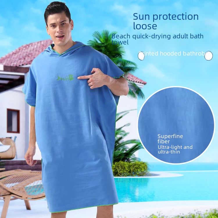 Ultra-Soft Quick-Dry Hooded Bathrobe and Towel